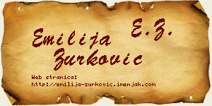 Emilija Zurković vizit kartica
